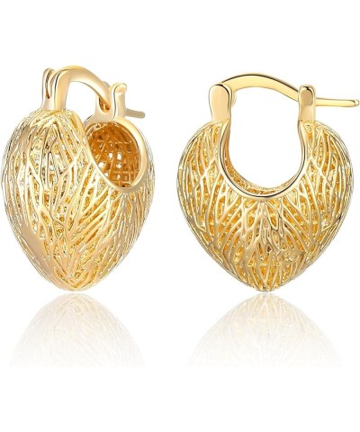 Heart Earrings for Women, Trendy Love Dangle Earrings Chunky Gold Statement Stud Earrings Costume Jewelry for Teen Girls Gift...