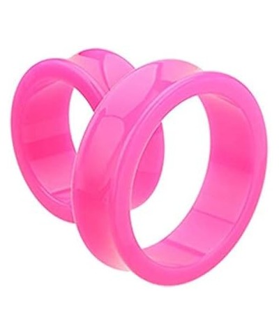 Supersize Neon Colored Acrylic Double Flared Ear Gauge Tunnel Plug Earrings 1-3/4" (44mm), Pink $11.48 Body Jewelry